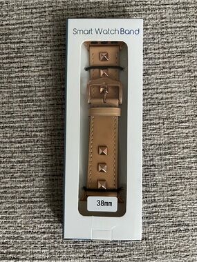 Tan Studded Leather-Style 38mm Smart Watch Band